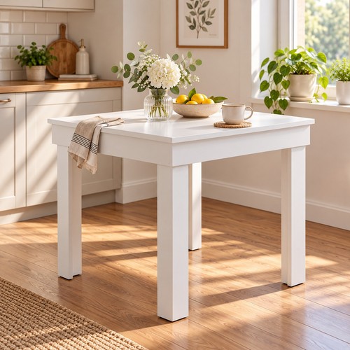 Esstisch holz 80x80 - esstisch, weiß