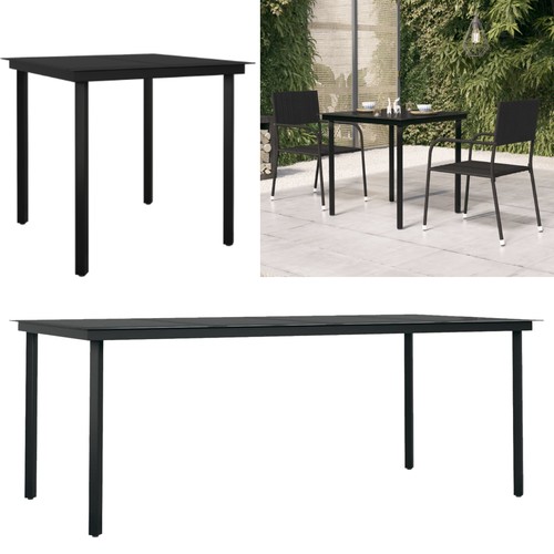 Garten esstisch schwarz stahl - schwarz,